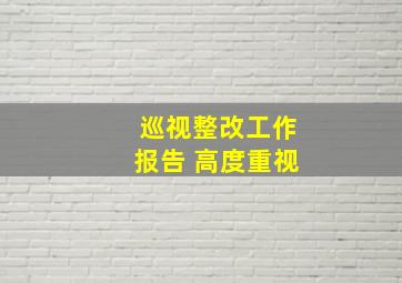 巡视整改工作报告 高度重视